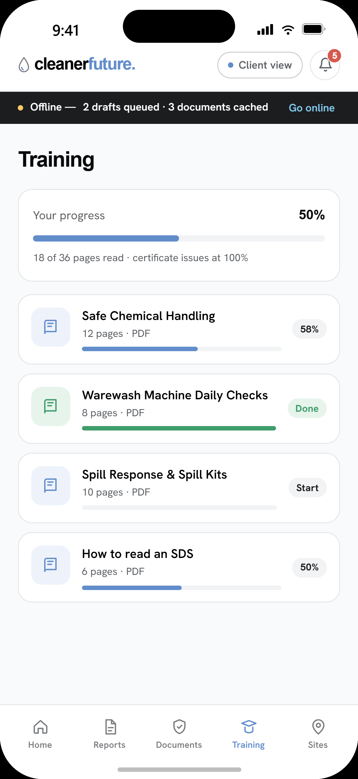 Cleaner Future app screen