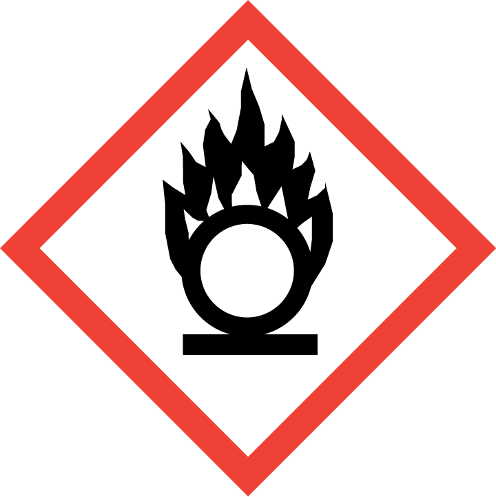 GHS03 flame over circle pictogram
