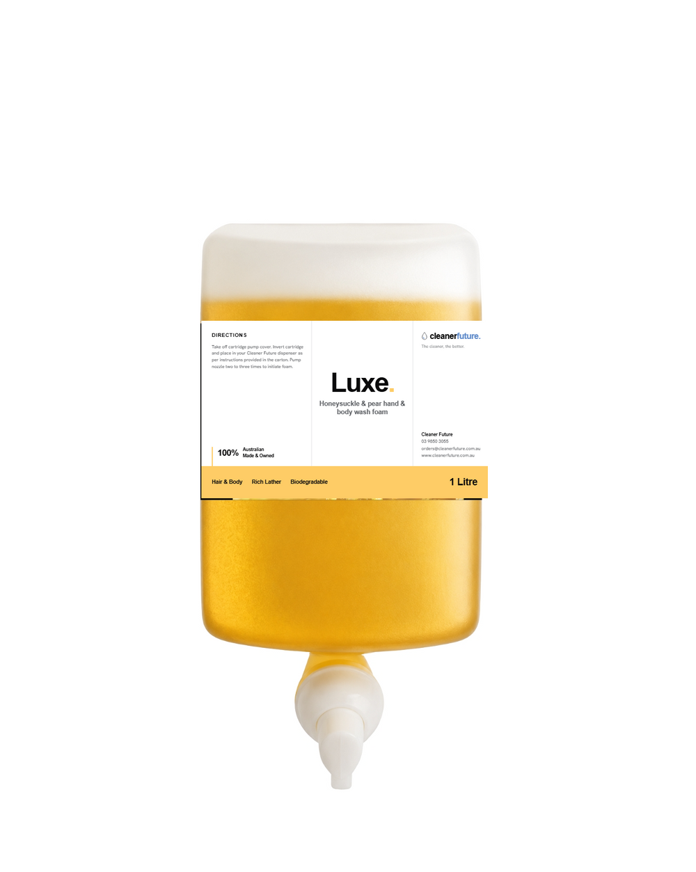Luxe honeysuckle and pear hand and body wash foam 1L bladder