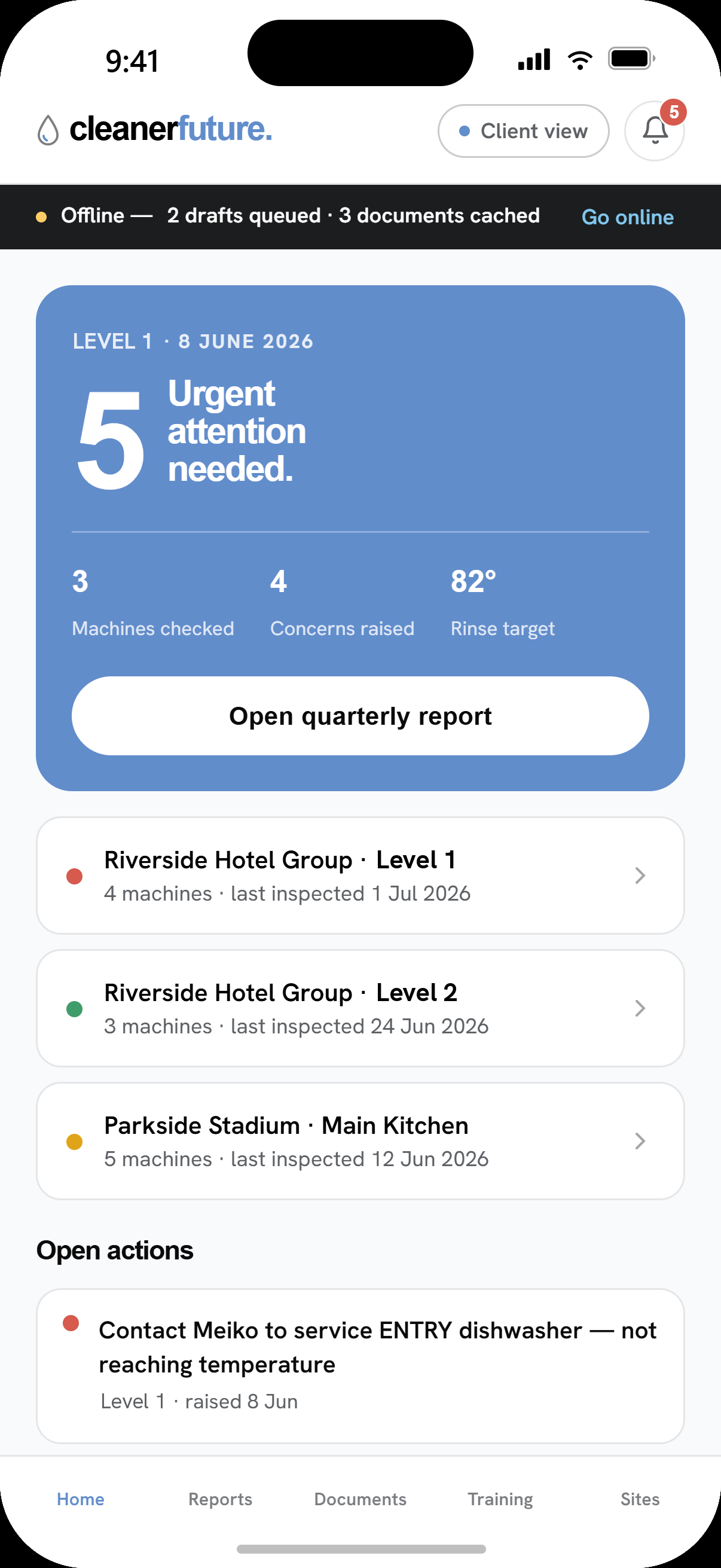 Cleaner Future app screen